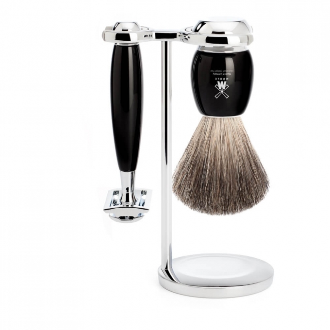 Mühle Vivo Black Pure Badger 3-dielna