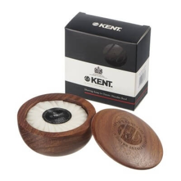 Kent mydlo na holenie s tmavou drevenou miskou 120 g