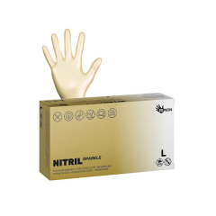 Espeon Nitril Sparkle nitrilové rukavice perleťovo zlaté L